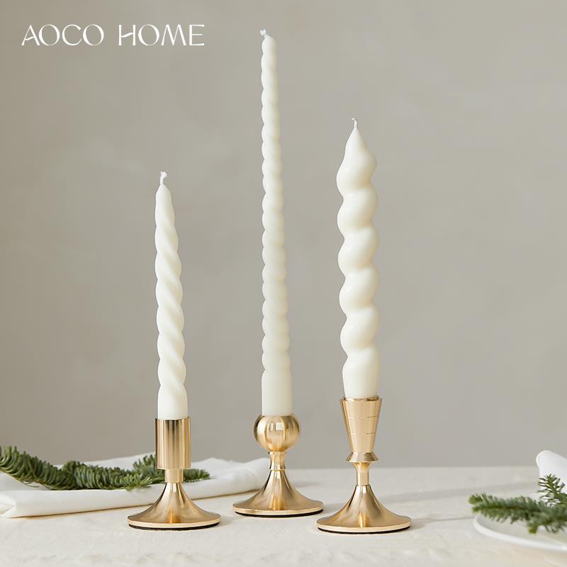 法式复古简约金属烛台高级质感蜡烛台软装家用家居装饰桌面摆件