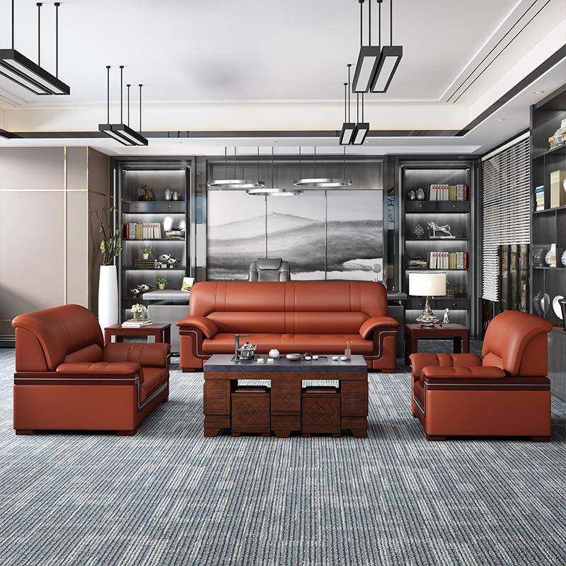 办室mc71发茶几组合现代简约沙中式商务接位待三人沙公发