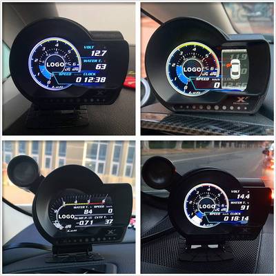 LUFI液晶XF多功能OBD2汽车仪表改装转速排温油压水温涡轮增压表