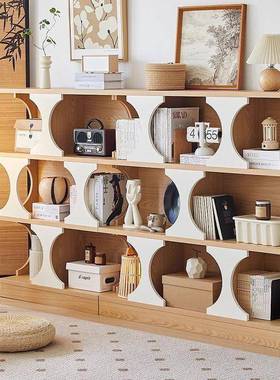 新CUR款矮书架落展地物架异形组合书柜客厅转角玄关示架子复置古