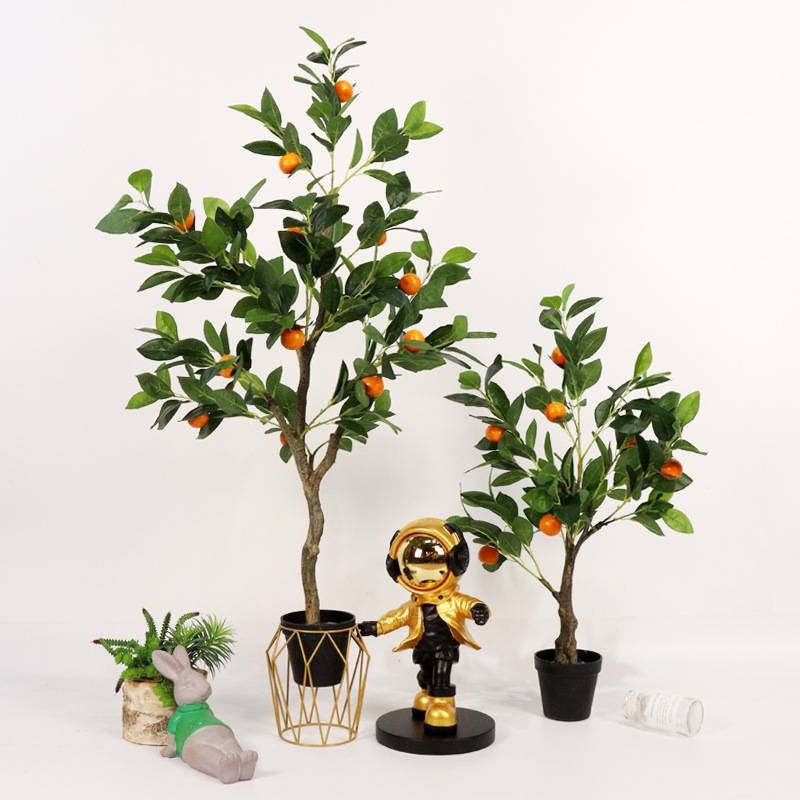桔子树假绿植盆栽店铺装饰橱窗造景设计款仿真植物橘子树