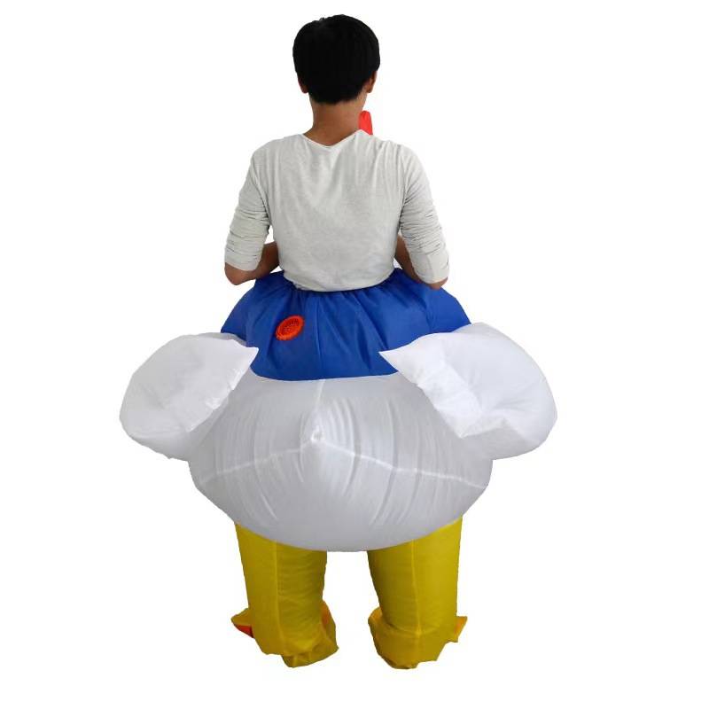 演出动物衣服白色公鸡充气服人偶道具户外骑行立体大白鸡充气服装