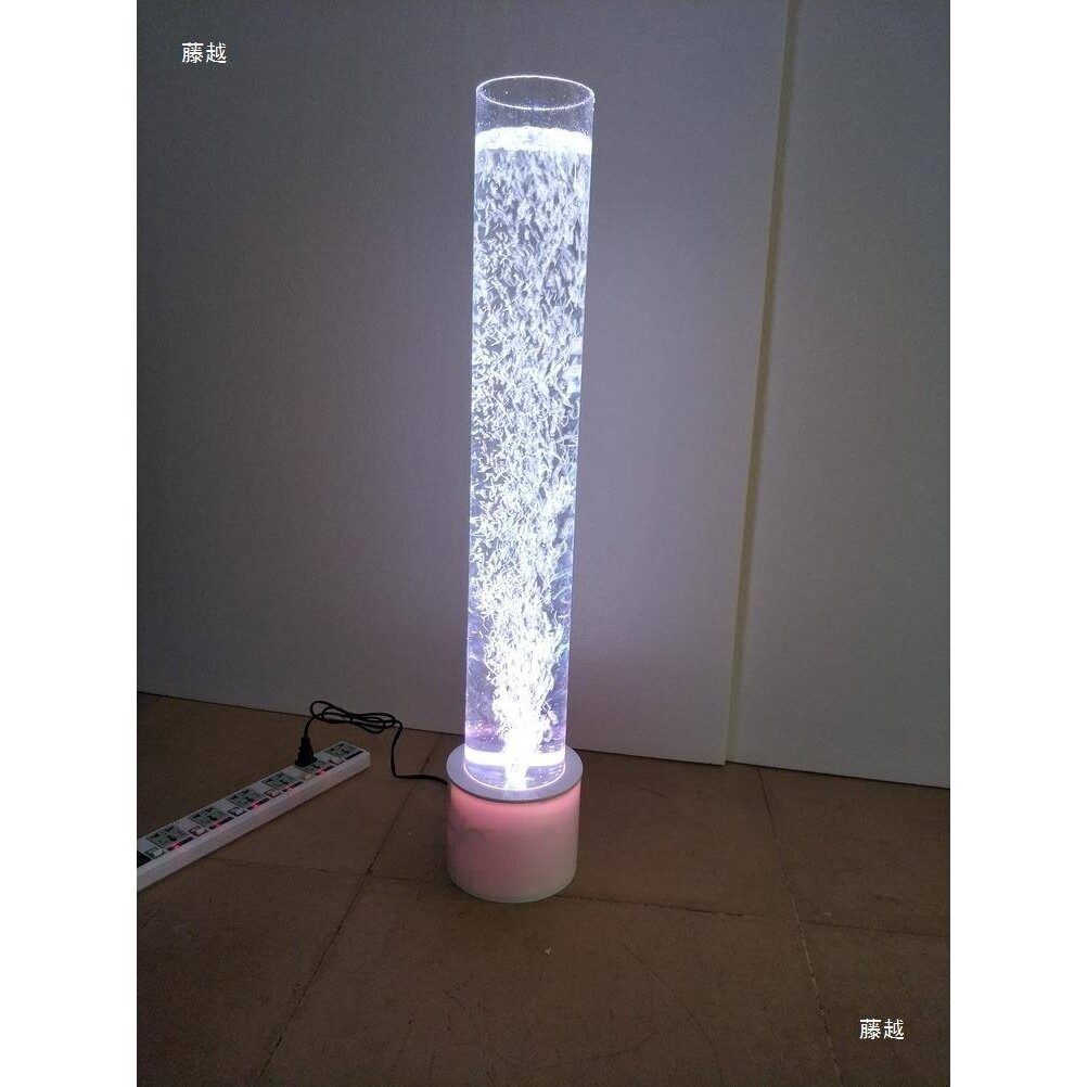 新款七彩LED气泡装饰圆柱形鱼缸水柱灯
