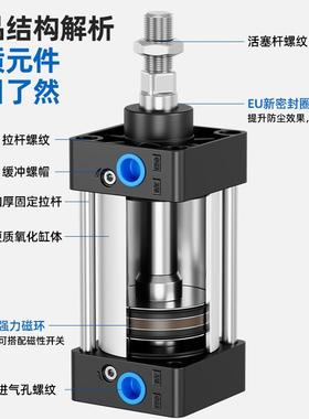 SC125磁气缸小气动型标准大推7力大全带磁125X25X27550x5X100x200