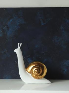 蜗牛件创办意可爱家摆居客厅公室软装饰品桌面动设物CF116091摆树