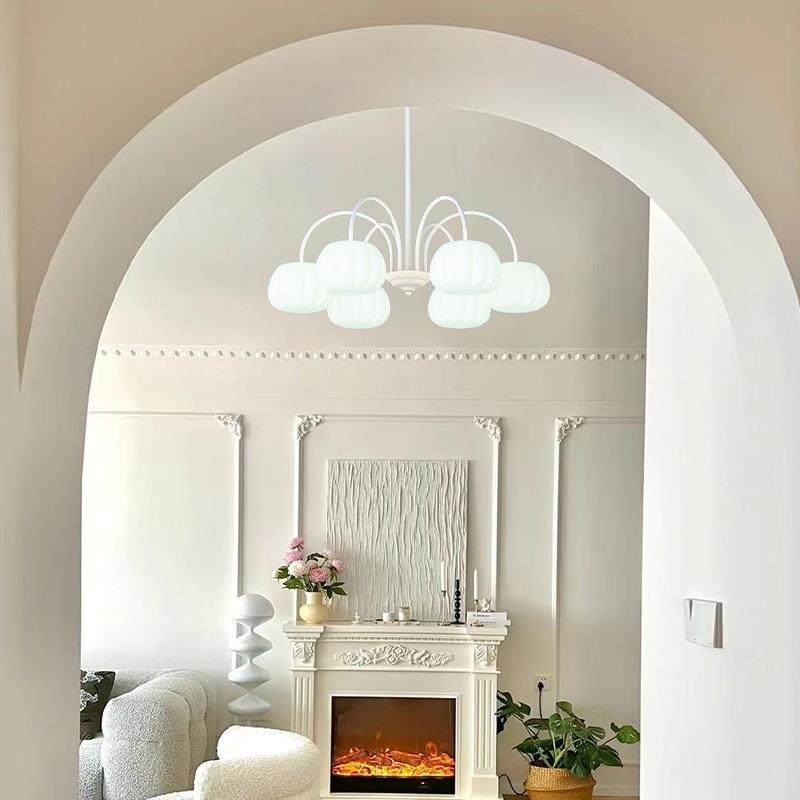 奶油风客5厅主灯代网40红南瓜吊灯现简约法式卧室202年新款灯餐厅,家装灯饰光源,智能吊灯,淘宝优惠券,粉丝福利购,淘宝优惠卷