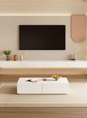 FNF现代约简悬空电柜悬视挂式悬浮电视墙柜小户型组客厅奶油风合