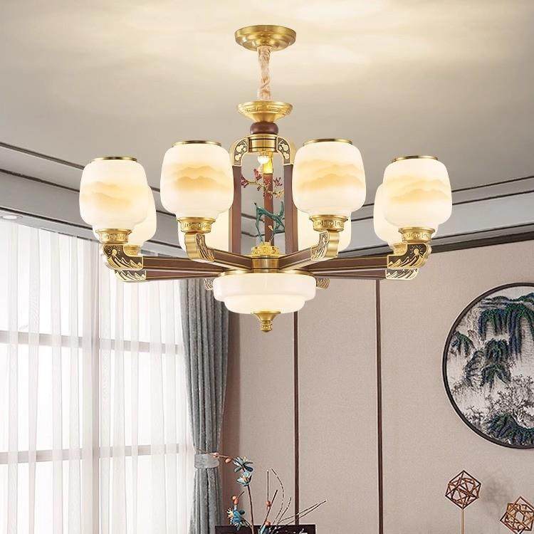 299全铜中式楼实木吊灯客新厅国灯大气家用餐厅现代中风别墅复式,家装灯饰光源,智能吊灯,淘宝优惠券,粉丝福利购,淘宝优惠卷