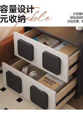 严选实木床柜卧室家用简床边收纳柜创易意头由组合柜客厅BC107储