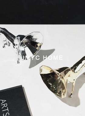 意式奢动物厅电镀喇叭狗软装样房电轻视柜摆OXF件客书房桌面装板