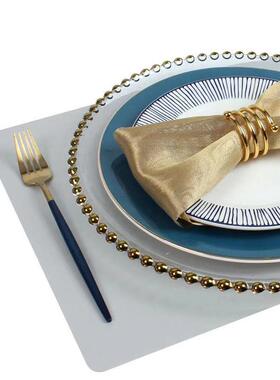 轻奢新中式餐盘套装太板样瓷房酒店高端摆台蓝YJR阳陶盘