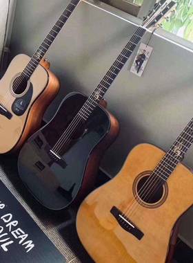 BOOS25系类K初学者单箱板吉他2S5民谣吉他面单41寸木进阶电琴学生