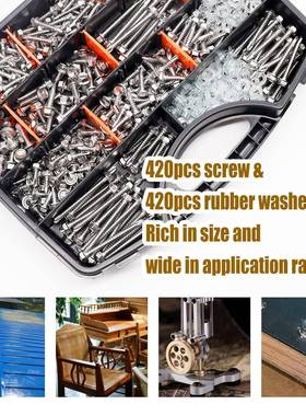 跨境840pcs410不锈钢外六盒角钻尾攻螺丝套装燕钻941尾钉自自螺丝