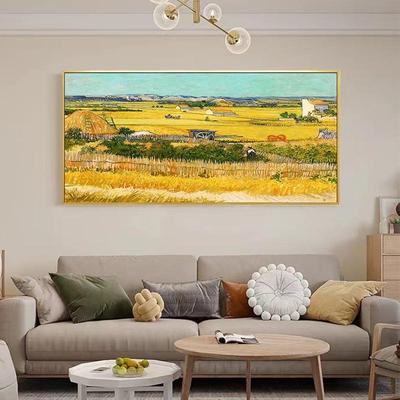 玄关装饰JSV画油画竖版奈莫日走廊尽出入头画户门正对墙梵高丰收