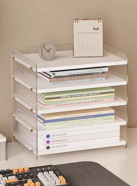 亚4978力书架桌面式置物文架件收纳盒儿童书桌办公克室立多层分层