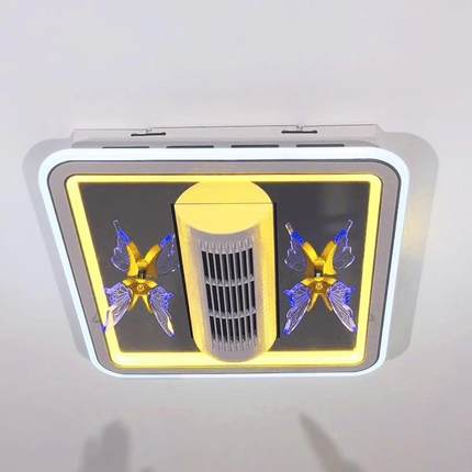 0扇25新款客厅无风扇灯全光谱LED护6482眼灯具蝴蝶款隐形风叶吸顶