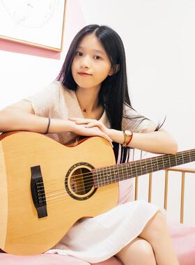 3寸心行吉他云杉WH36-050桃花木吉6旅他亮光民谣吉他