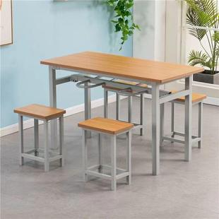 人食堂餐桌4人6长方形671挂凳学校厂员椅工工食堂面馆分体桌组合