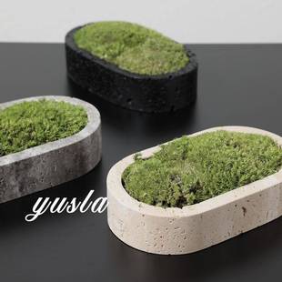 约大理石仿真盆栽绿植关客厅玄柜样板间办公室品书简JZO房软装 饰