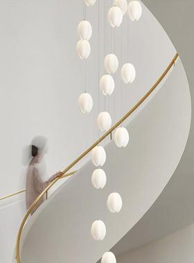 款简中约现代新轻奢公寓lft楼梯间长吊灯挑空别墅客o厅复820式楼