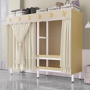 免安装衣柜JQF代家约用卧室出房用现简布衣柜折叠钢架纱帘简易租