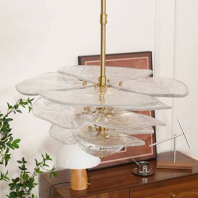 法式murano中古灯具设计师荷叶玻璃灯客餐厅书房卧室浪漫轻奢吊灯