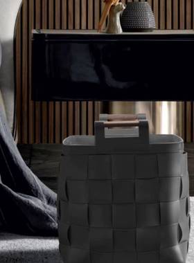 奢风手工皮革轻织收纳筐箱衣服储编篮样板物间衣帽间软装2238陈设