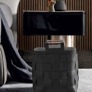 奢风手工皮革轻织收纳筐箱衣服储编篮样板物间衣帽间软装2238陈设