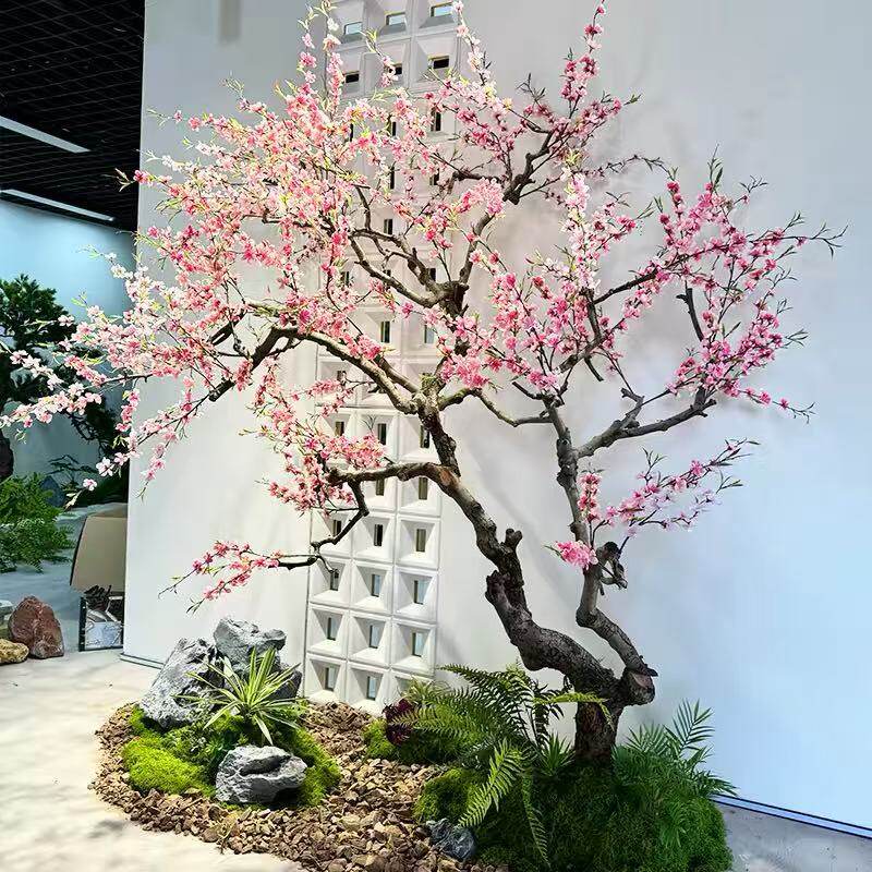 仿真桃花树假桃树高档生树造景装饰日式餐厅主题氛围感布置