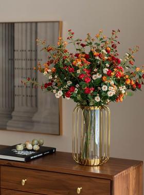 南F76S9869十字星轻花奢复古假花摆设桌插花客厅干花摆件餐摆花