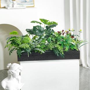 橱窗花箱造景组仿合龟植背物仿054真绿植假花假植物摆绿件真植组