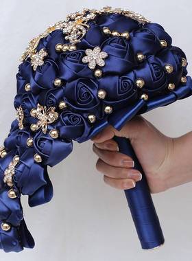 瀑布流苏结婚新娘伴娘手捧花 欧美水晶仿真手捧花婚庆用品 W310