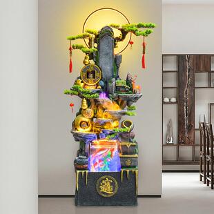 东南亚跨ZHG境水流生摆件客厅饰假山循环水景财观装公司开业招财