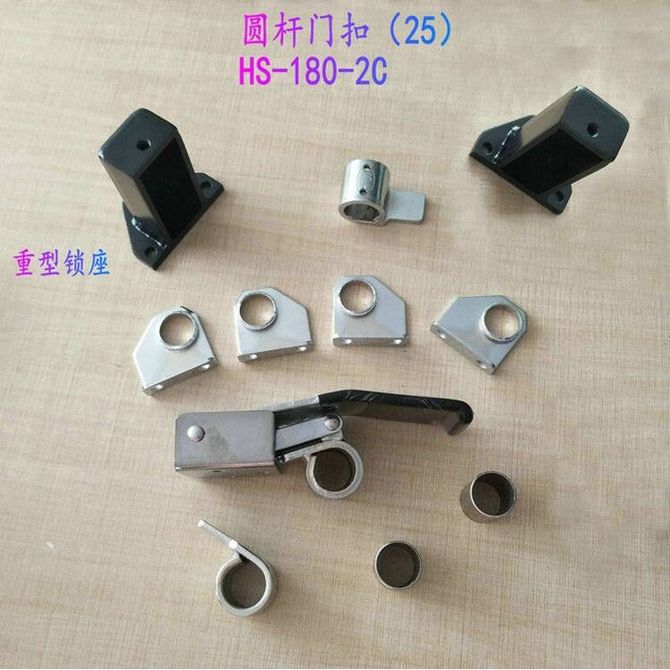 工业设备配件烘烤箱门扣烤箱拉杆门锁圆钢锁配25圆杆耐温机械门锁