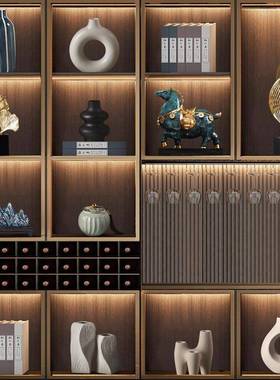 新中式饰摆件大轻奢高档气上板档次家居ewq10218装品老办公室工艺
