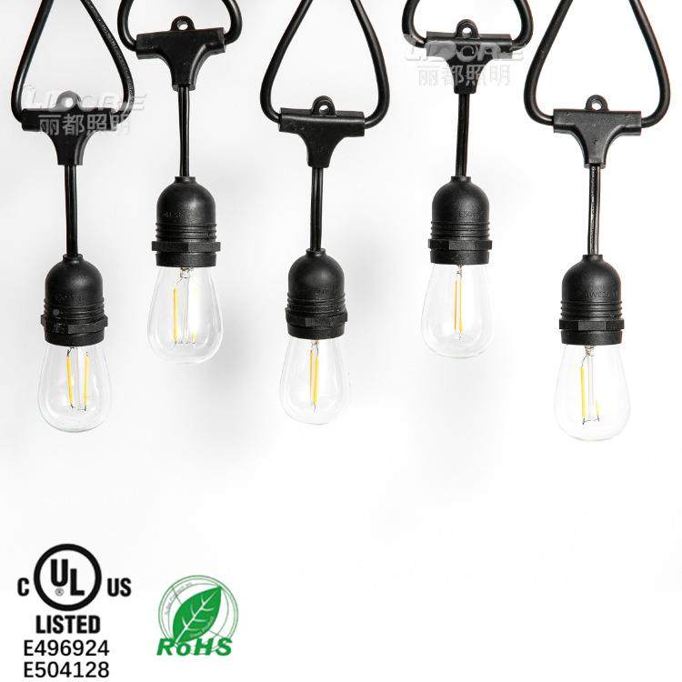 UHD现货灯S14灯串E2装/E627跑马灯LED户外防水露营氛围饰串