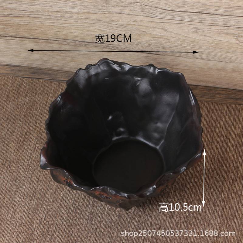 原矿紫陶茶杂缸创意浮雕大号茶渣桶家用办公室复古茶洗陶瓷茶水孟