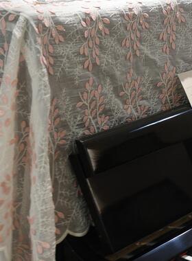 布法式复古钢式琴罩半罩美钢琴防尘罩盖天巾盖F9895MSS轻奢感丝绣