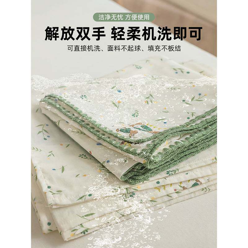 A类母婴级双层纱床笠单件全棉100纯棉三件套卡通纱布被单柔软床罩