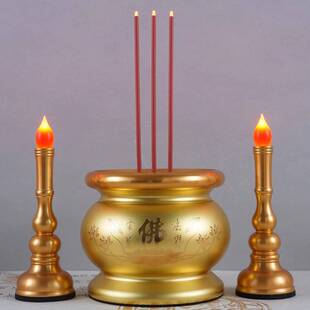 电子蜡烛灯可充电插电家用供佛灯LED长明灯神台灯菩萨电蜡烛仿真