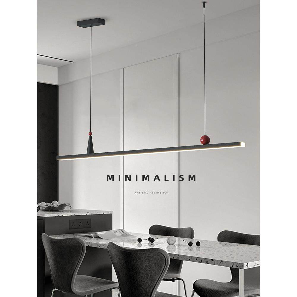 桌式极简餐厅一字吊灯现代约吧台灯高意端全光简谱824餐岛台长条