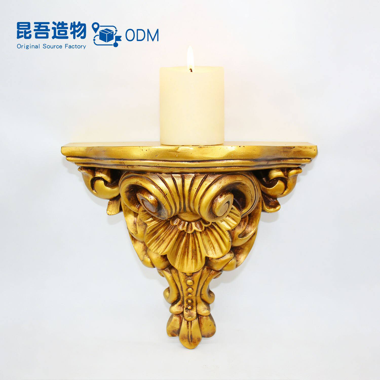 壁挂壁饰置物架复古雕花烛台欧式怀旧树脂墙面浮雕装饰支架工艺品