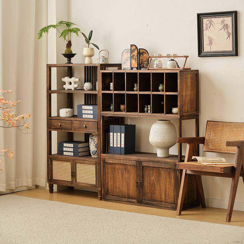 新中式木博古型架实多宝阁家用书架小RCB茶柜新型餐水边柜玄关置