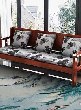 实户木沙组合现代简约UHI小型阳台卧室客发三人厅四人靠背长椅沙
