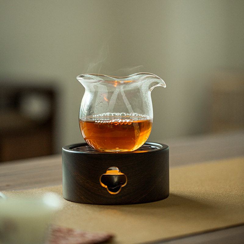 黑檀木温茶器茶具配件加热保温底座蜡烛煮茶底座烧茶暖茶炉保温器