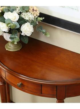 欧式实木玄关靠桌隔断美39681式玄柜关柜条桌墙走廊半圆玄关台长