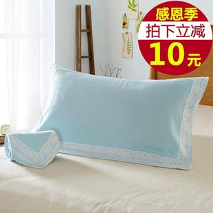 A6L兰生活枕纯棉巾加罗柔软大枕厚头巾成人情侣四F75SM5HT季 枕巾