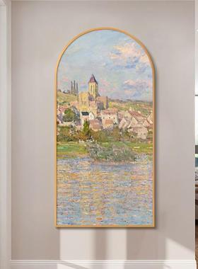 莫现FNR代式入户装玄关饰画轻奢竖版拱形挂法画走廊过道奈风景油