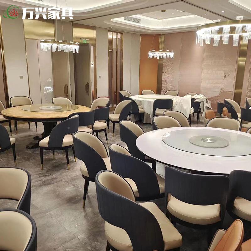 定岩板电动圆桌奢柜主题店餐馆轻酒店商用105中餐桌椅餐边组合可