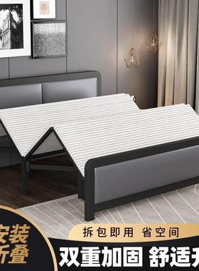 用叠床双人床家单人午休折午睡铁简易加固高档成床人出BQX租屋硬